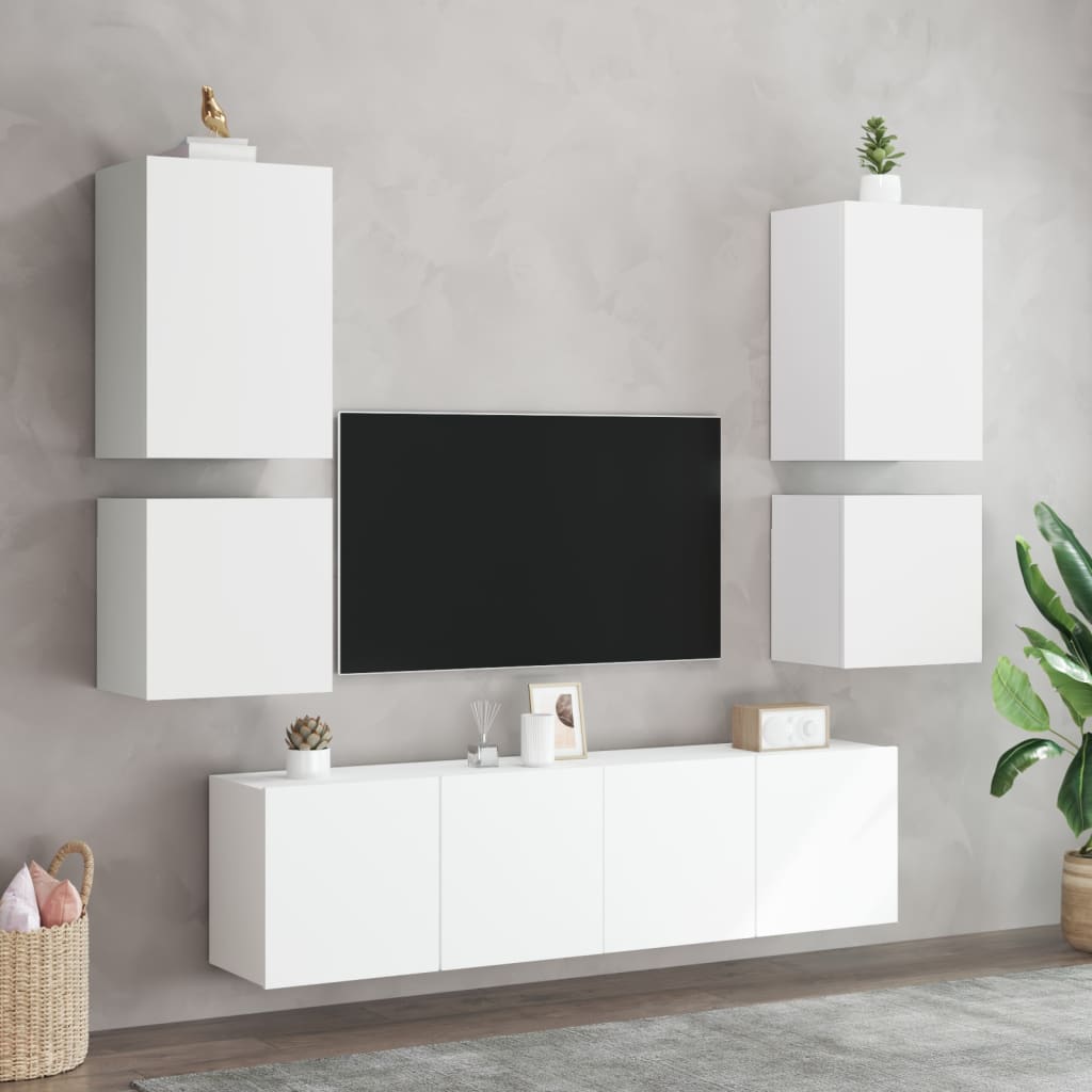 Vidaxl Ścienna Szafka Tv, Biała, 40,5X30X40 Cm