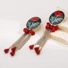 Personalized Enamel Flower Earrings Flower Button Multi-layer Tassel Earrings  Jewelry Gifts