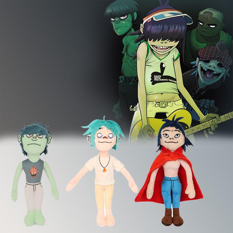Новая плюшевая кукла Gorillaz Noodle Каваи Виртуальная группа Уличный боец Мягкая игрушка Милый мальчик в красном плаще Для фанатов Энтузиастов Детский подарок
