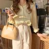 Girls Cream Top Gentle Temperament Draped Loose Candy Long Sleeve Shirt Jacket
