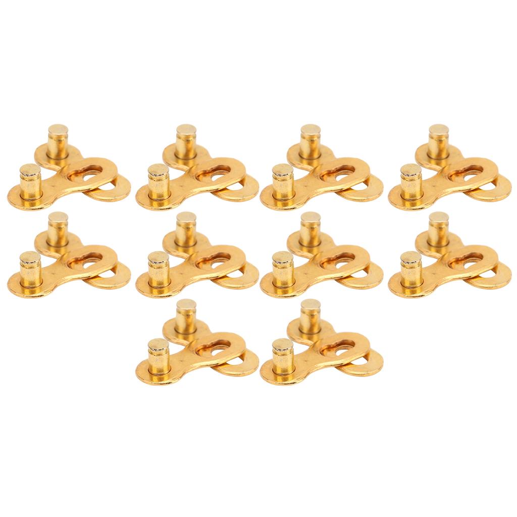 10 Pair 10 Speed Steel Bike Bicycle Chain Missing Link Connector Parts Cycling Accessory Golden
