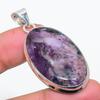 Russian Charoite Gemstone 925 Solid Sterling Silver Jewelry Pendant 2.01" SU-10204