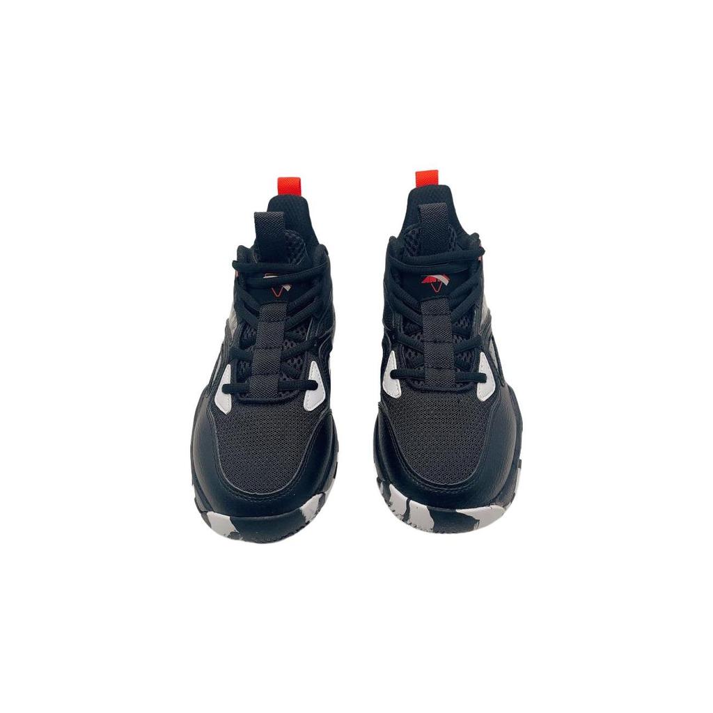 Anta Shock Absorbing Wear Resistant Non Slip Mid Top Basketball Shoes Kids Sneakers Black Red 312311133-2