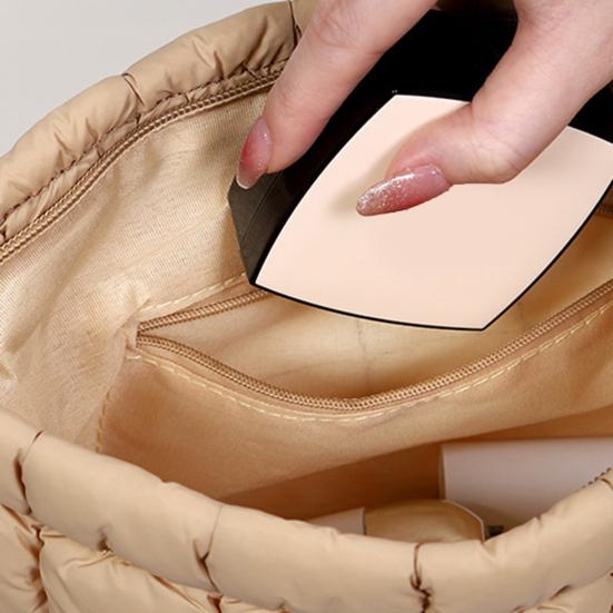 Косметичка Компактный Размер Стеганая Сумка для Макияжа с Застежкой-молнией Сверху Просторный Внутренний Карман Легко Чистить Дорожный Органайзер для Косметики