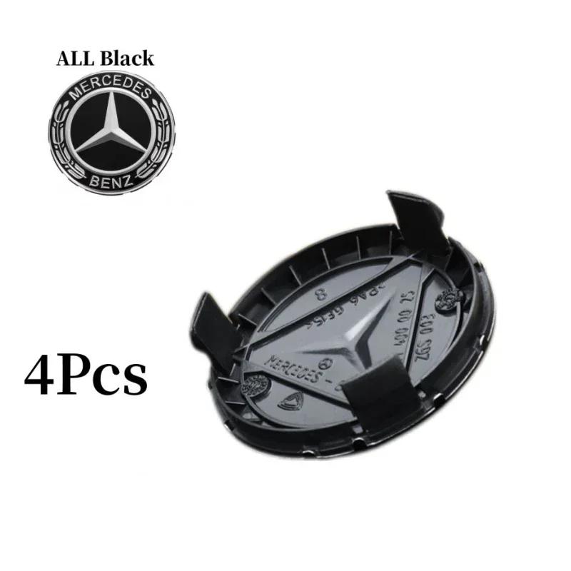 C200 E200 For Mercedes Benz 4Pcs 75mm Car Wheel Center Cap Hub Covers Badge Accessories For Mercedes benz AMG C E S GLE CLC Clas