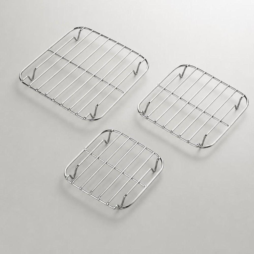 Square Cooking Rack With Foot BBQ Net Durable Grid Grill  Home Kitchen Oven Steamer Cooker