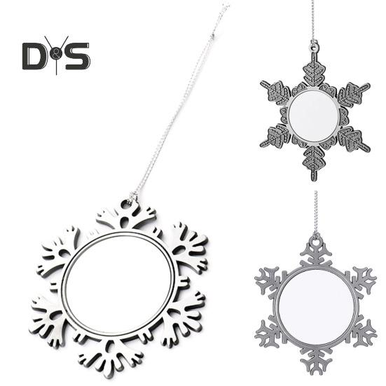 Снежинка Подвеска Рождественское украшение DIY Фото Подвесное украшение Сплав Снежинка Рождественская елка Настенный декор для окна Сад