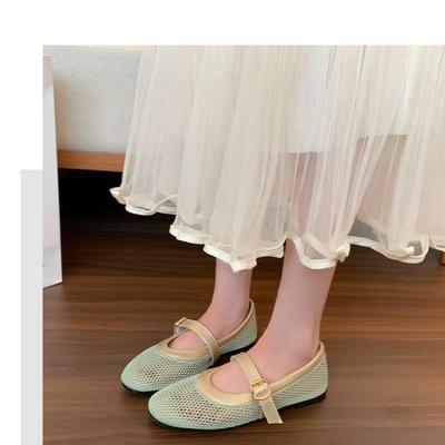 Ретро фея балетки Мэри Джейн обувь для девочки новый однословный с сетчатыми туфлями бини французские универсальные дышащие одинарные туфли