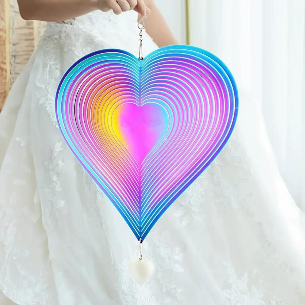 3D Metal Yard Decorations Wind Spinners Valentine Garden Decor, Bird Deterrents for Outside for Patio & Backyard, Unique Gardening Gifts for Women Mom