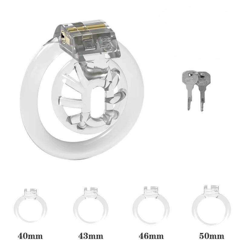 Mini CB Bondage Chastity Cage for Sissy Sex Toys with 4 Size Cock Rings Negative/Micro/Small Penis Lock Adult Toys for Men Gay