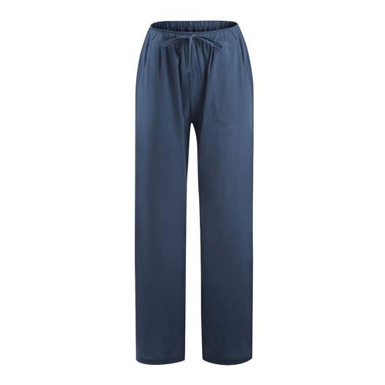 Женские длинные брюки с эластичной резинкой и высокой талией, широкие брюки, однотонные, повседневные, свободного кроя, летние струящиеся брюки