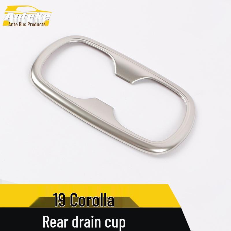 19 Corolla Rear Cup Holder Decorative Frame - Armrest Box Bright Ring