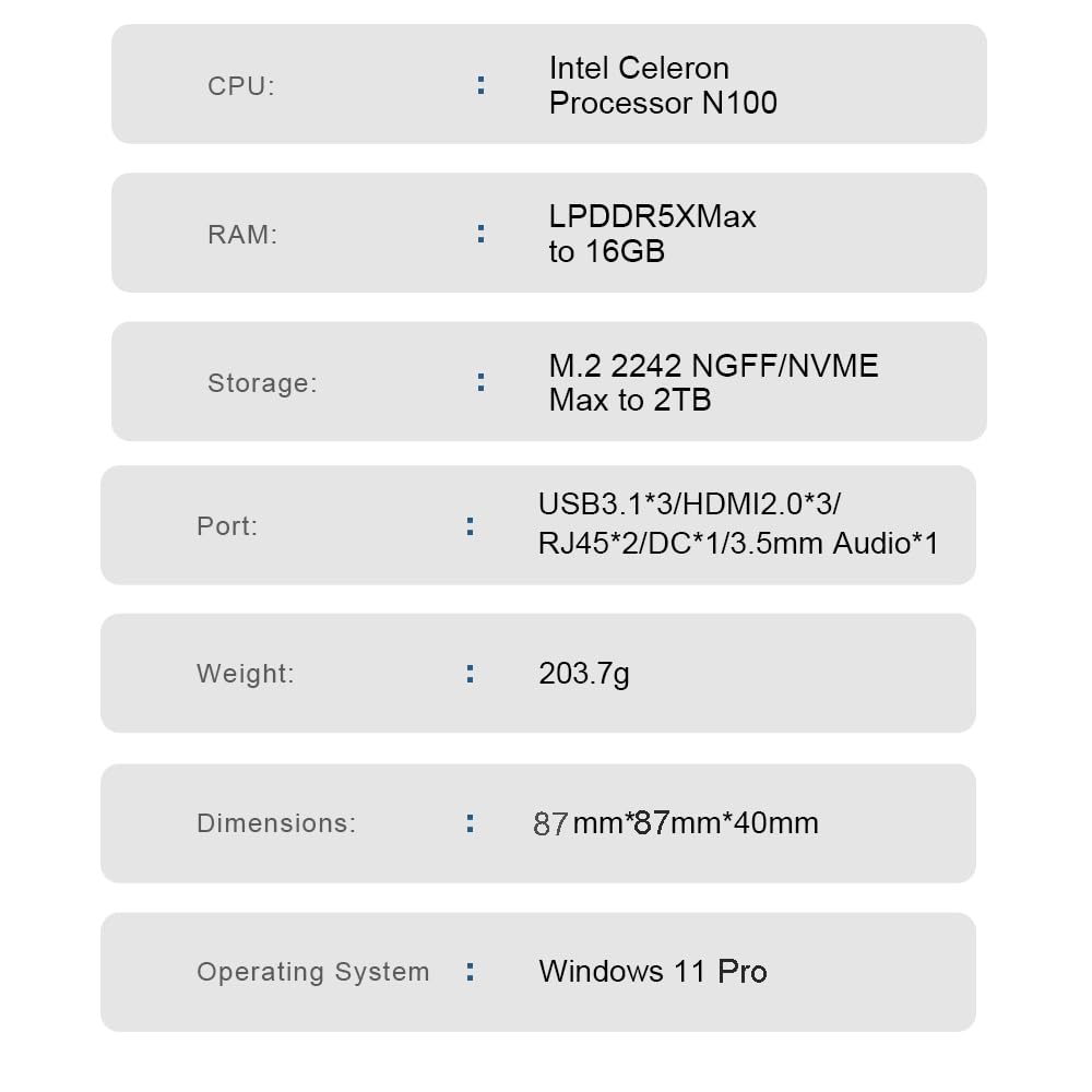 GZBOX Mini PC Маленький ПК Без Windows 11 Pro 12-го поколения Intel Alder Lake N100 Max Маленький ПК 16 ГБ DDR5 Без SSD Игровая консоль Ультра Мини Мини-компьютер