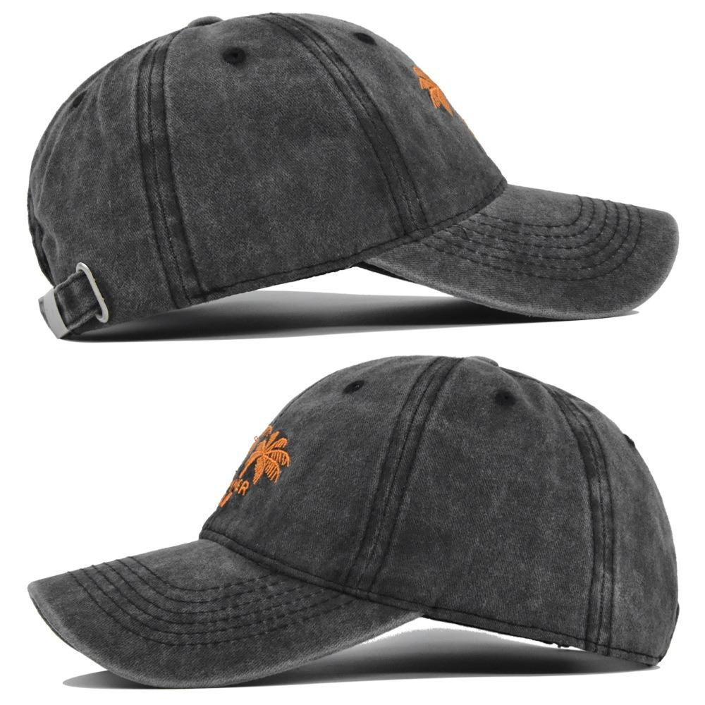 Unisex Washed Cotton Cap Coconut Tree Embroidery Baseball Cap For Men Women Streetwear Dad Hats