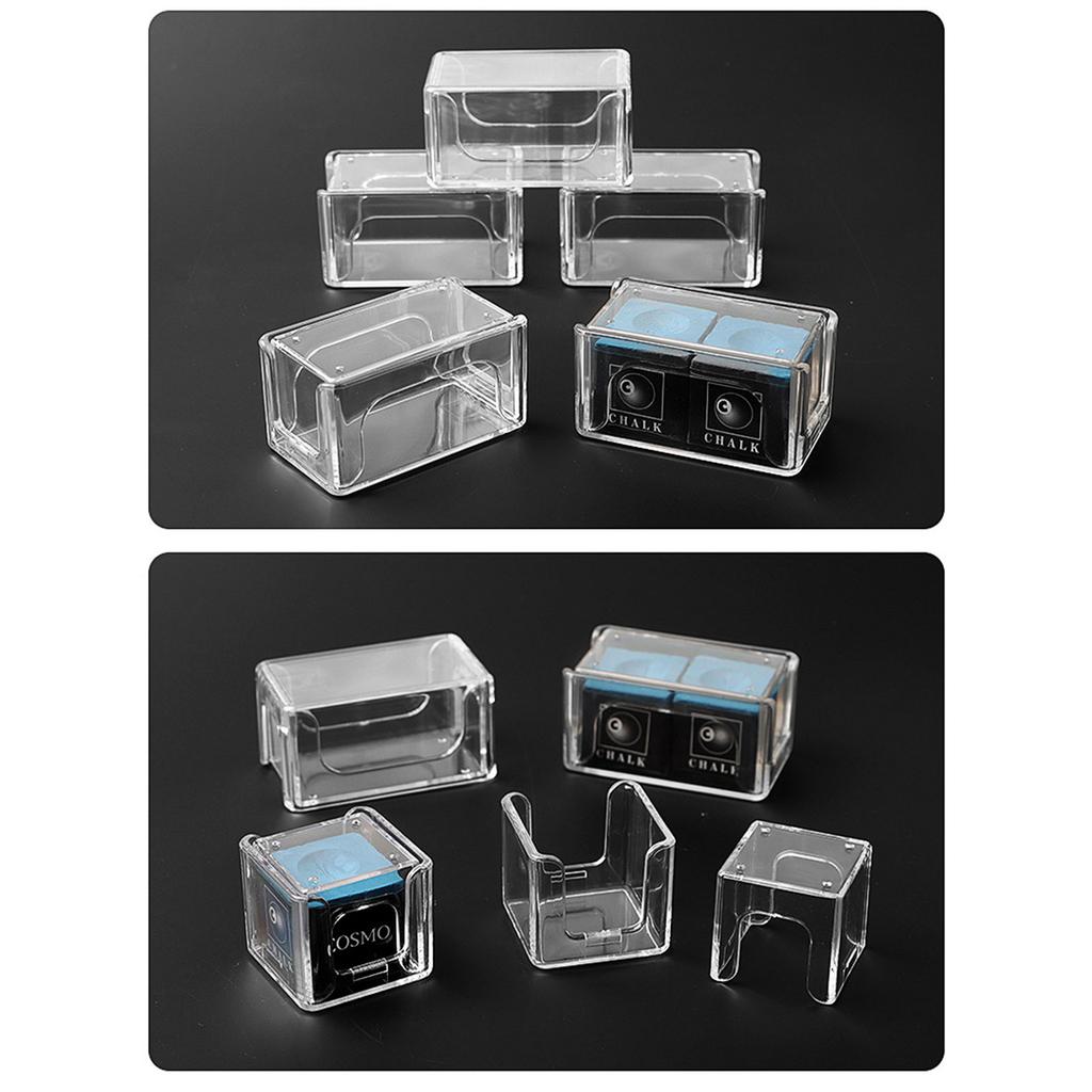 Портативный акриловый бильярдный меловой ящик для хранения кубиков мела для бассейна, держатель для хранения мела, прочный ящик для хранения бильярдного мела