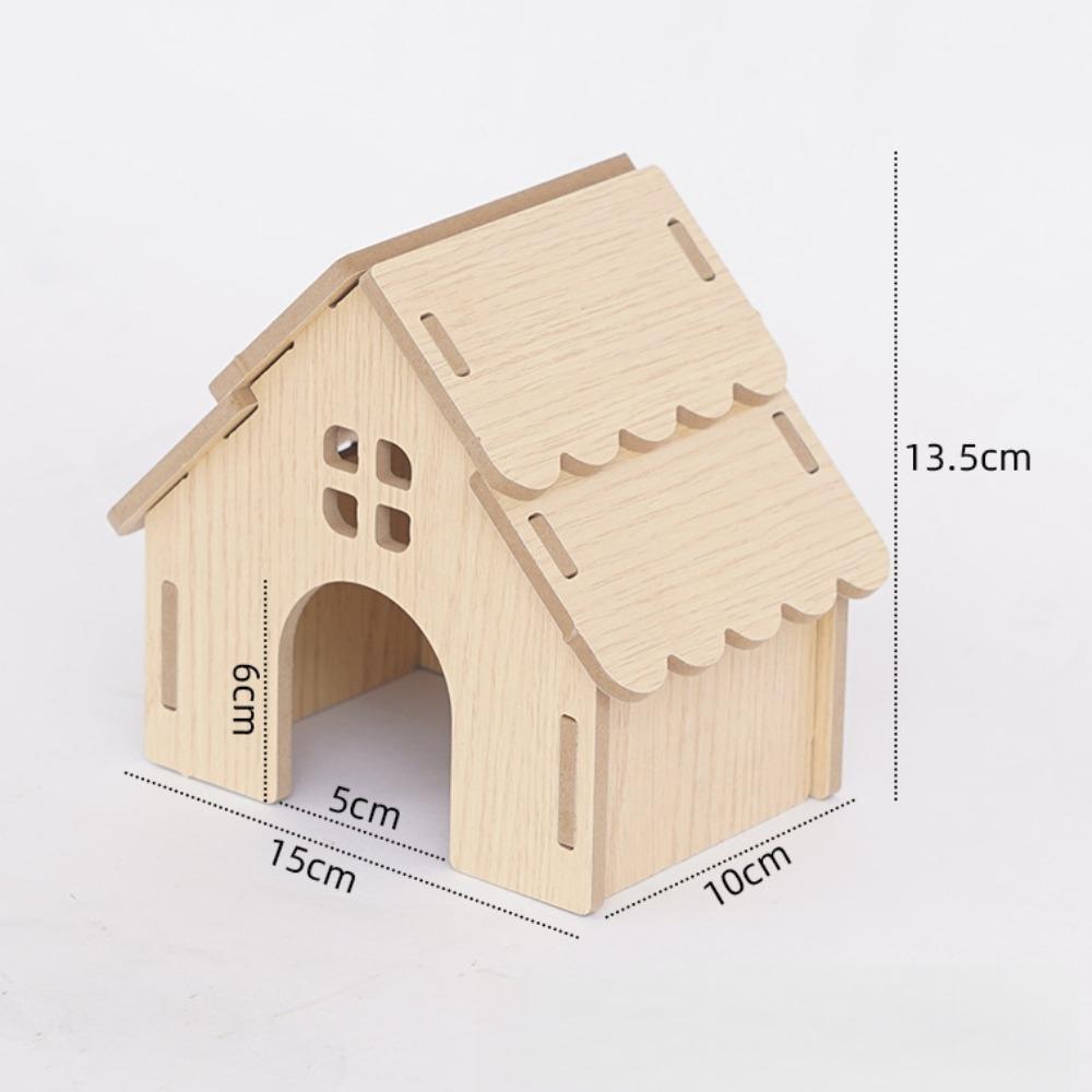 Durable Hamster House Natural Wooden Small Pets Hideaway New Hamster Hide Villa  for Chinchilla
