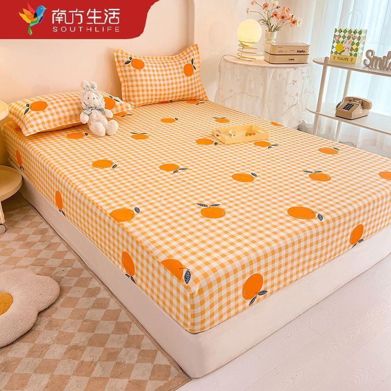 Простыня на резинке из стираного хлопка, цельное чистое покрывало, чехол для матраса Simmons, наволочка 2 шт., 3 шт.