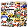 50 PCS Engineering Vehicle Truck Sticker Cute Bus Car Motorcycle Stickers for Kids Toy Travel Trolley Suitcase Laptop Skateboard