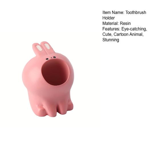 Милый держатель для зубных щеток в виде животного, забавный полимерный держатель для ручек, мини-подставка для одной зубной щетки в виде животного, органайзер для ванной комнаты для столешницы в туалетной комнате, офиса