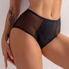 Women Underpants High Waist Four-layer Plus Size Butt-lifted Mesh Patchwork Elastic Period Prevent Leakage Briefs