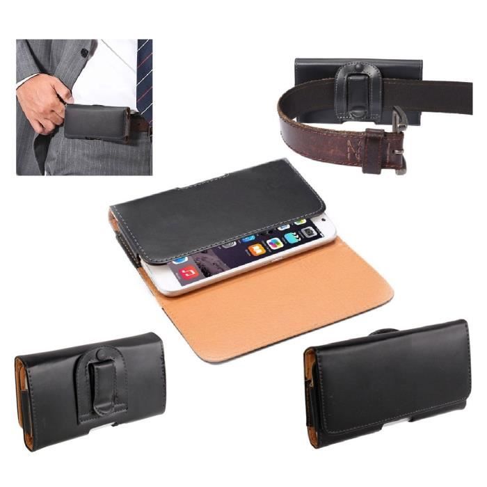 Housse Étui Horizontal Clip Ceinture Pince en Simili-Cuir Souple Lisse pour SAMSUNG GALAXY S10 [6.1"] 2019 > Noir
