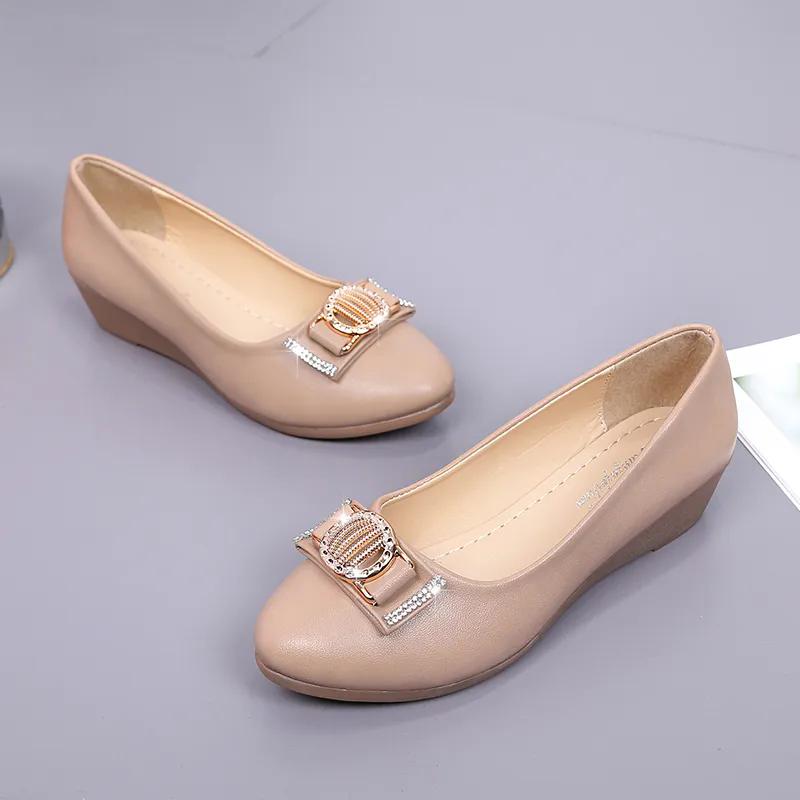 WTEMPO Офисные женские туфли-лодочки однотонные большого размера с острым носком, нескользящие, женские повседневные универсальные туфли из ПУ на низком толстом каблуке