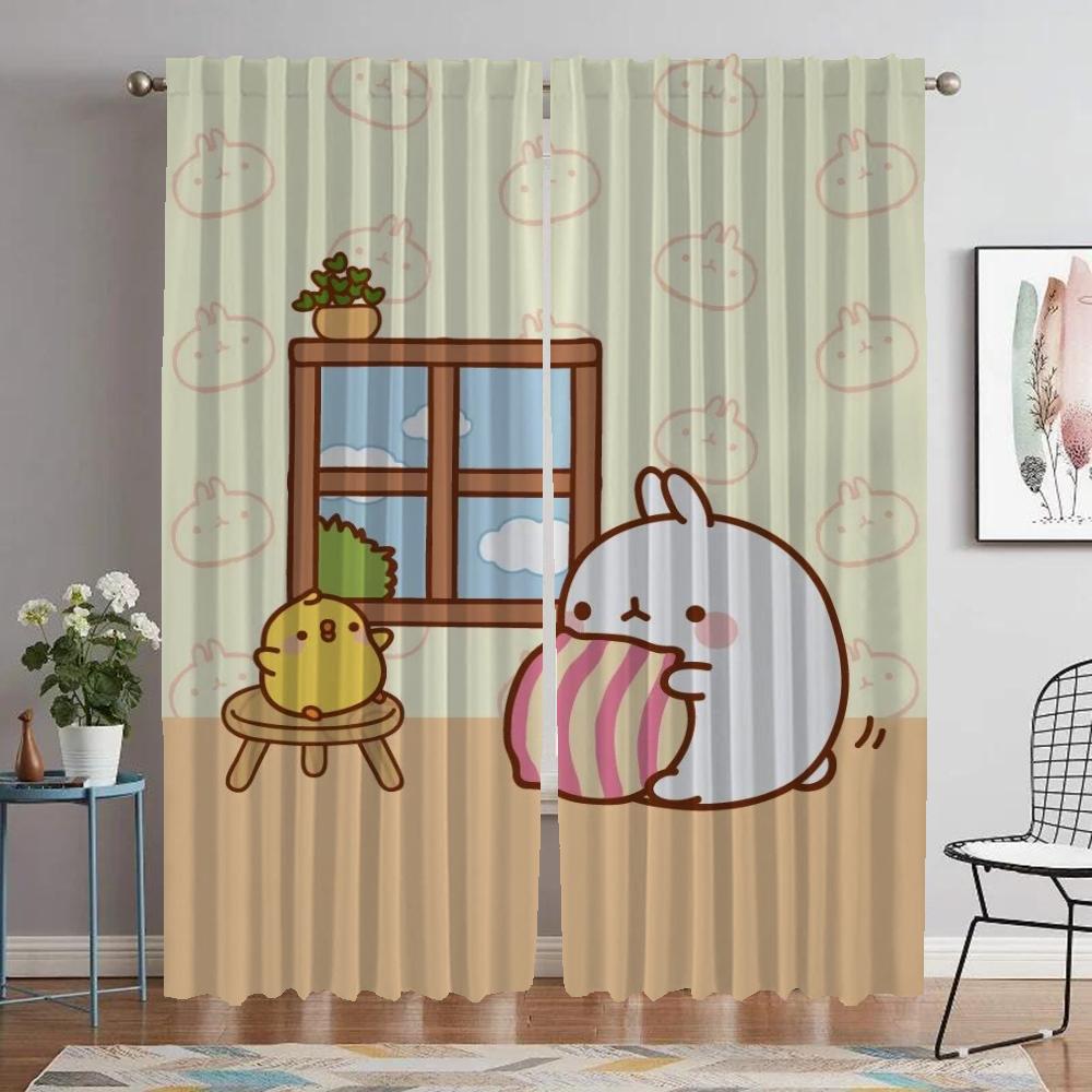 Блэкаут шторы Molang для гостиной, тюль для спальни, украшение на Хэллоуин, кухонные шторы, 2 штуки, элегантные