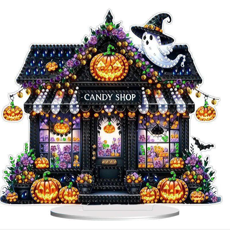 DIY Halloween Candy House Painting Kit Irregular Crystal Rhinestone Art Craft Home Decor