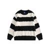 Autumn and Winter Couple's Lazy Style Loose Sweater Men's Trendy Striped Round Neck Pullover Deer Plush Warm Bottoming Sweater