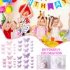 48Pcs Purple Butterfly Cake Decoration Colorful 3D Butterflies Cupcake Toppers For Birthday Wedding Butterfly Cake Decor Supply