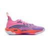Li Ning BadFive Chase 1 Супер амортизация Скользкая подошва Дышащие Упругие Низкие Баскетбольные кроссовки Мужские Фиолетово-розовые ABFV007-2