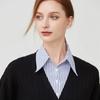 Blue Striped Shirt Fake Collar for Womens Fake Sleeved Cuff Half Shirt Detachable Collar Formal Suits Fake Cuff False Collar