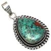 Подвеска с драгоценным камнем хризоколла, ручная работа, подарок на День матери, серебряное украшение, 2 дюйма