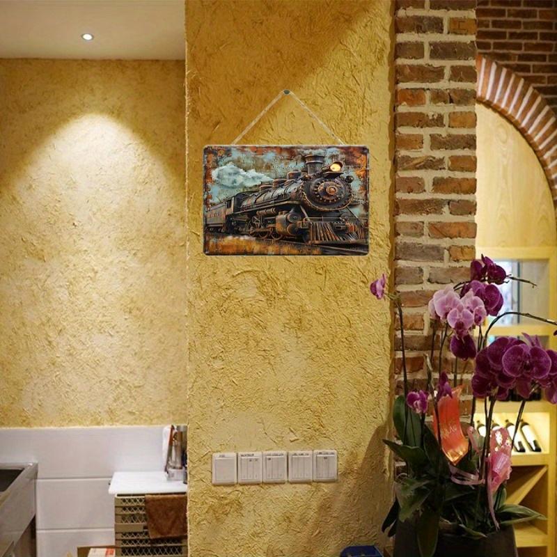 2D плоский деревянный знак 30*20 см винтажный паровоз деревянный декоративный знак, идеально подходит для дома, бара, кафе, офиса или гаража