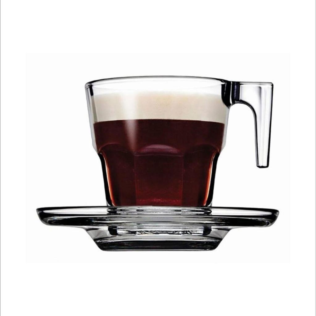 Набор из 6 маленьких стеклянных чашек для эспрессо. Набор из 12 чашек для эспрессо, 70 куб.см.