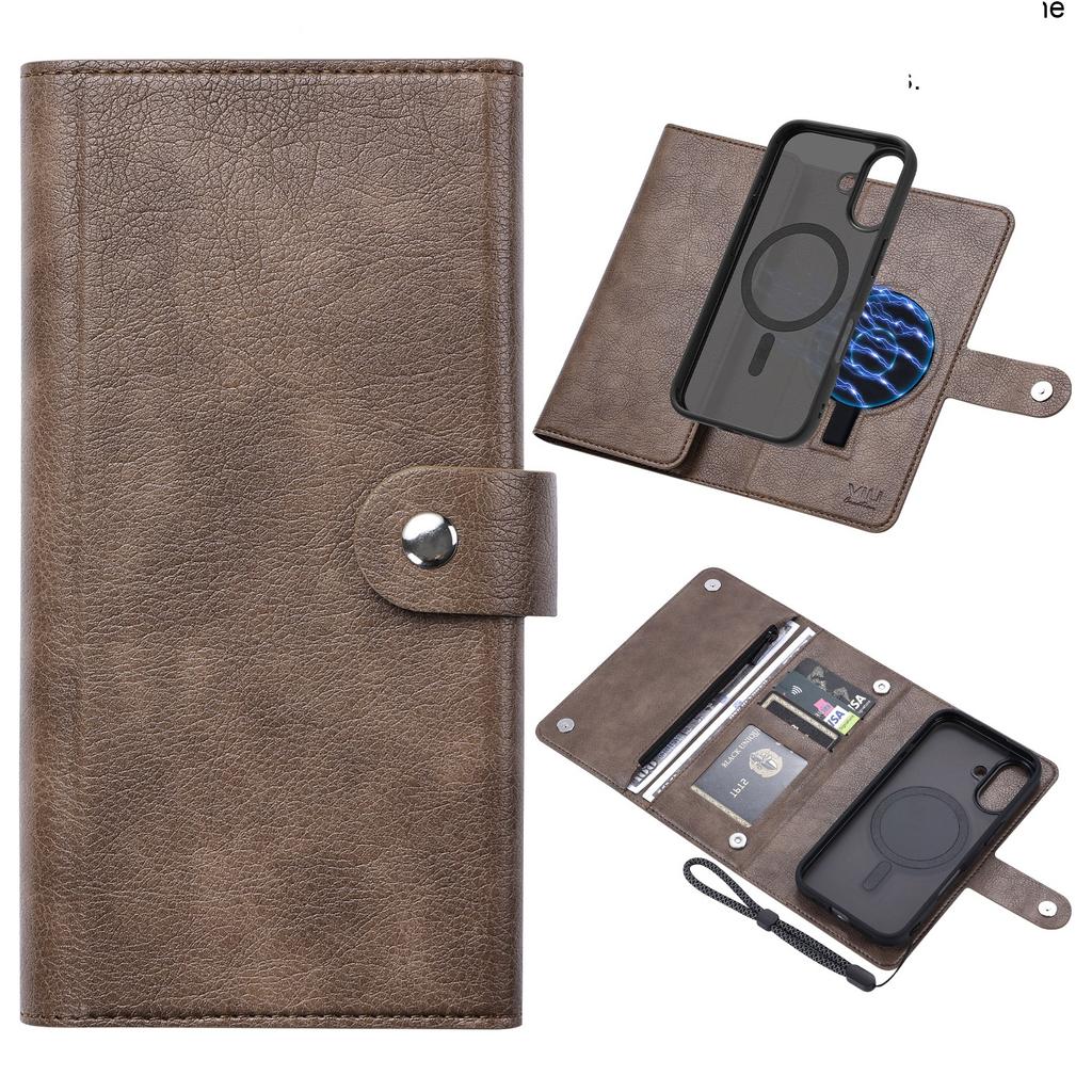 VILI GVB Series for iPhone 16 Plus Case Compatible with MagSafe Detachable Leather Phone Cover