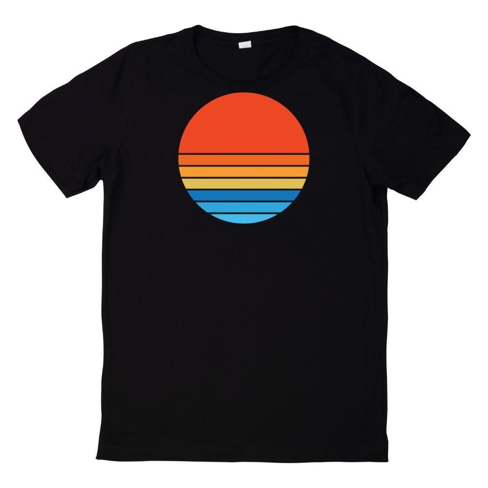 Retro Sunset Vintage Sun Motif T Shirt