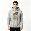 Men's Pullover Hoodie, Anime Character Fight Print Casual Long Sleeve Hooded Sweatshirt for Daily Wear