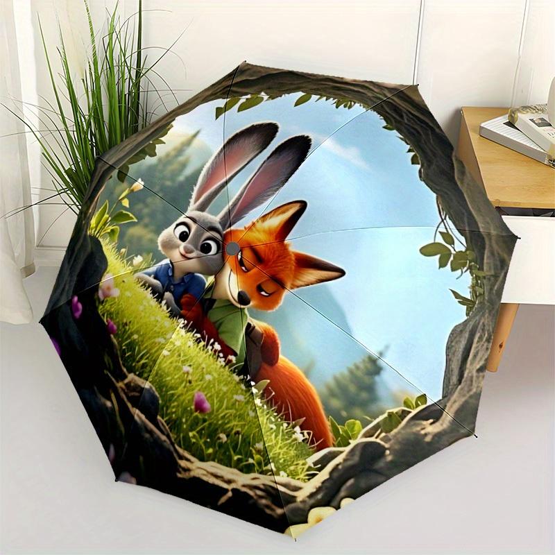 1pc Zootopia Automatic Umbrella 8-Bone Design Compact Gear for Outdoor Travel,Perfect Gift for Friends' Birthdays y250813019