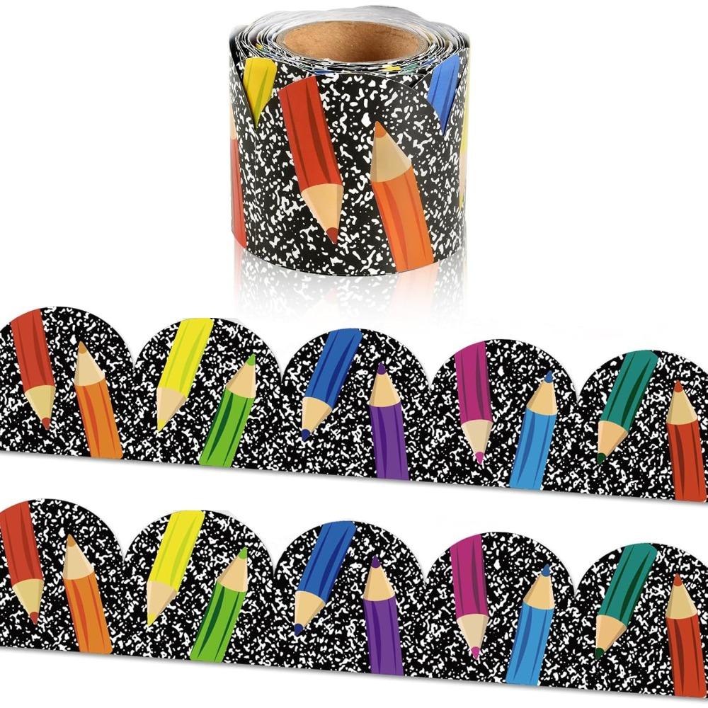 10m/roll Decorative Sticker Roll Self Adhesive Chalkboard Border Trim Craft Display