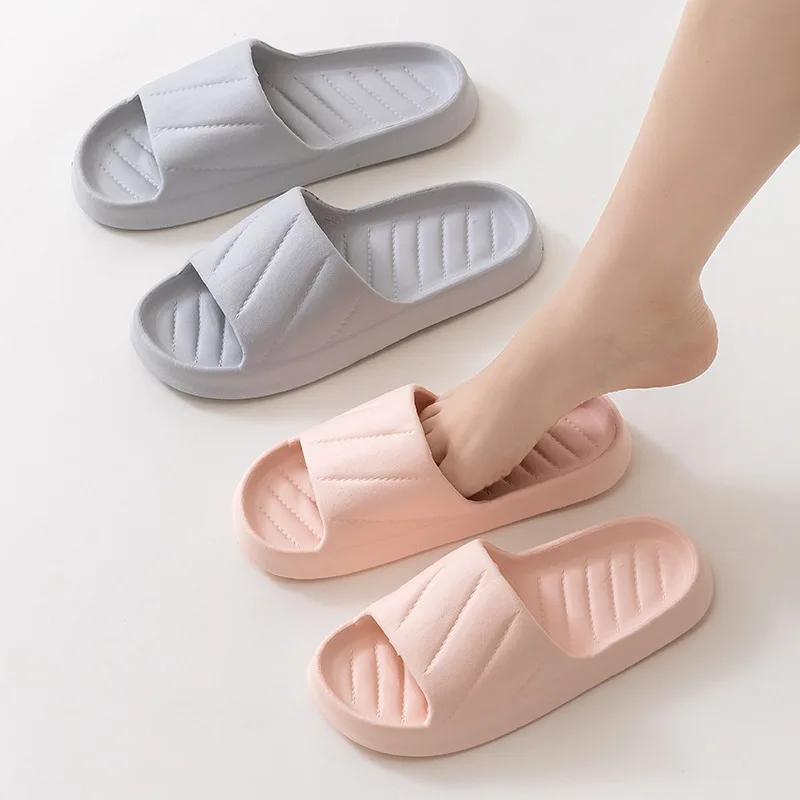 Fashion Shoes for Women Indoor Non-slip Slippers Men Couple Home Slides EVA Soft Sole Light Weight Summer Leisure Shoes Slippers Women