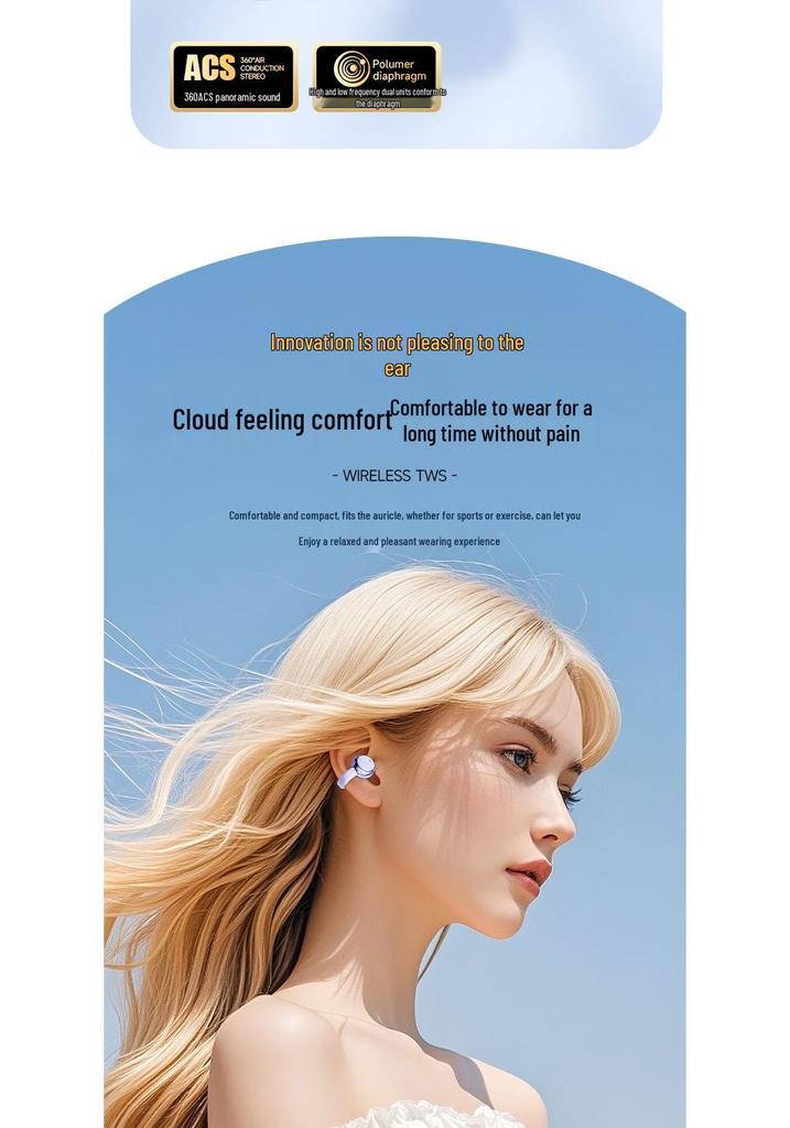 Q9 Клипсовые Bluetooth-наушники-вкладыши: Спорт и Музыка с Шумоподавлением и Длительным Сроком Работы от Батареи