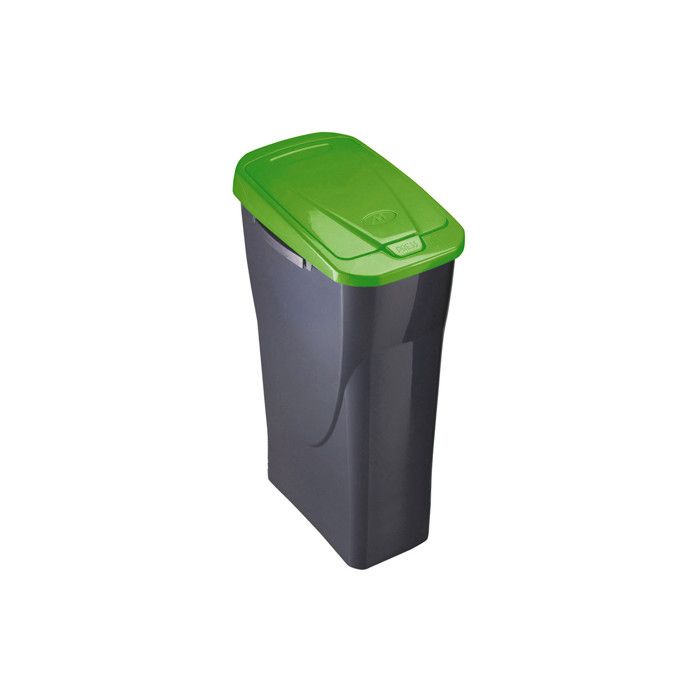 Poubelle 15 Litres Ecobin Avec Couvercle Noir/vert 31x20x42cm Mondex