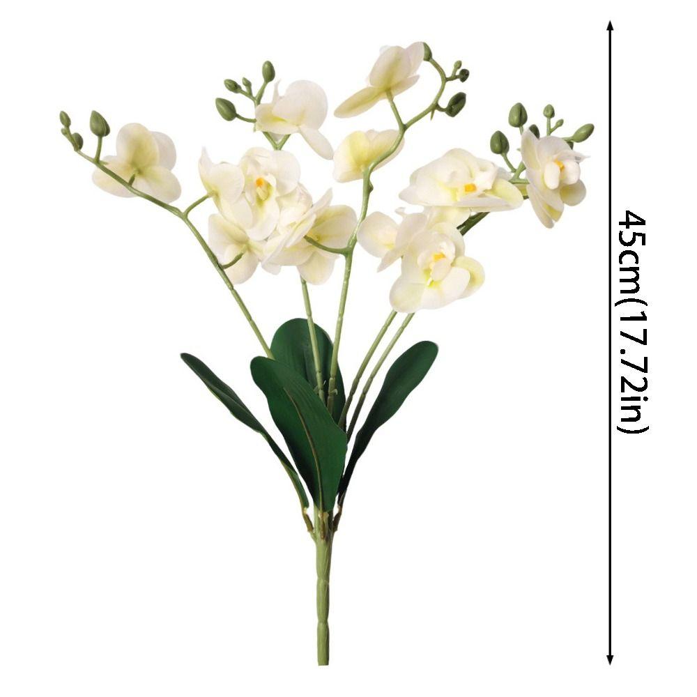 5 Heads Simulation Orchid Flowers Realistic Faux Phalaenopsis Fake Flower  Home Living Room Decor
