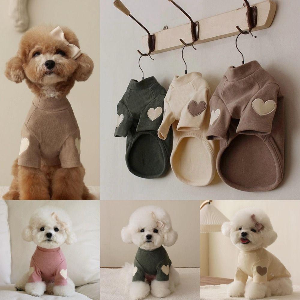 Winter Warm Gift Pet Dog Clothes Cute Love Cat Pet Warm Clothes Trendy Puppy Clothing