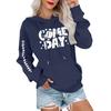 Women's Fashionable, Casual, Comfortable Round-neck, Hooded, Long-sleeved, Rugby-print Warm Sweater