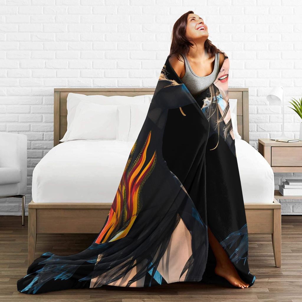Alysa Liu Warm Blanket For Living Room Trend Throw Blanket Winter Travel Office Flannel Bedspread