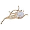 Vintage Floral Baroque Freshwater Pearl Brooch with Gold-Plated Copper and Zircon Accents