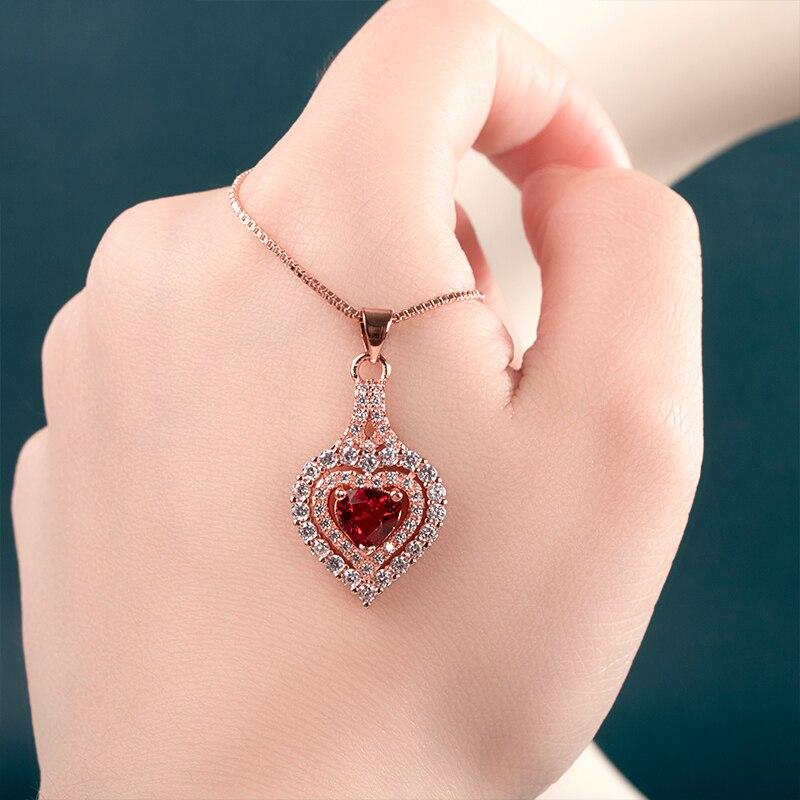 BELLA BOX Роскошный разноцветный кулон в виде сердца с драгоценными камнями, женские свадебные аксессуары для помолвки, блестящее женское ожерелье, вечерние украшения
