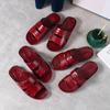 Красные повседневные пляжные тапочки из ПВХ с открытым носком в Корейском стиле: Удобные, модные шлепанцы для взрослых